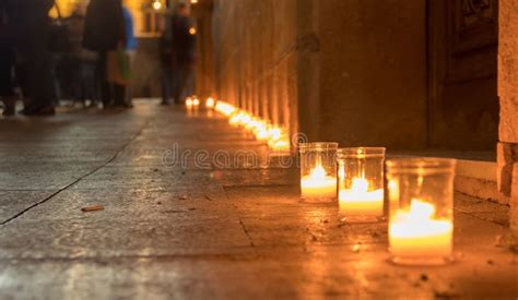 NIGHT PHOTOGRAPH of the NIGHT of the LIGHTS with the STREET CANDLES ...