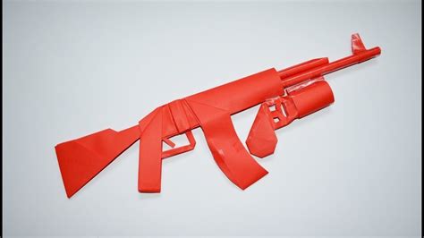 How To Make A Paper Ak With Grenade Launcher Diy Youtube