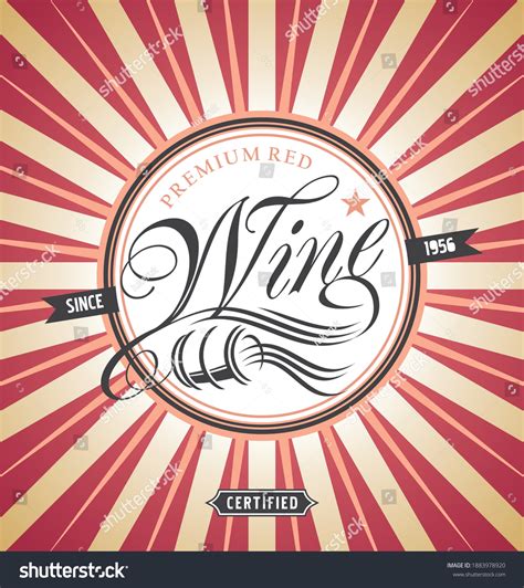 Red Wine Retro Label Design Calligraphy Stock Vector (Royalty Free ...