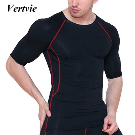 Vertvie Running T Shirts Man Quick Dry Compression Fitness Sport Shirts