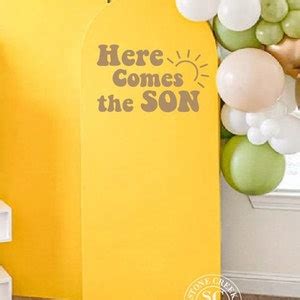 Here Comes The Son Baby Shower Party Decal Sign Boy Baby Etsy