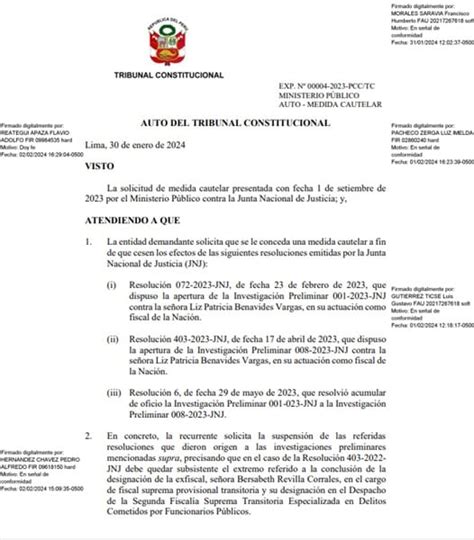 Rechazan Medida Cautelar De Patricia Benavides Tribunal Constitucional