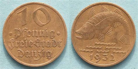 Deutschland 10 Pfennig 1932 Freie Stadt Danzig Ss Vzgl MA Shops