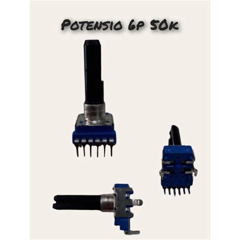 Jual Potensio Putar 50k 6 Pin Tekuk Segi Biru 6 Kaki 50 K B5 03 Di