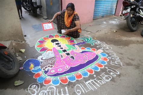 MYLAPORE TIMES Beautiful Large Kolams And Rangolis In Inner Streets