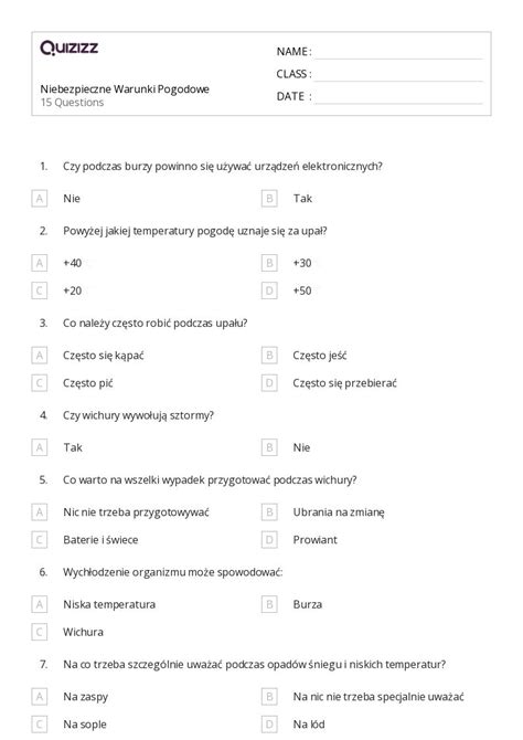 Ponad 50 Burza mózgów arkuszy roboczych dla Przedszkole w Quizizz