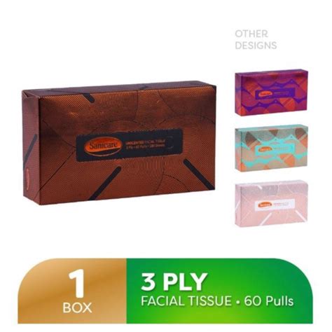 Sanicare Facial Tissue Unscented Flat Box Ply Sheets Pulls