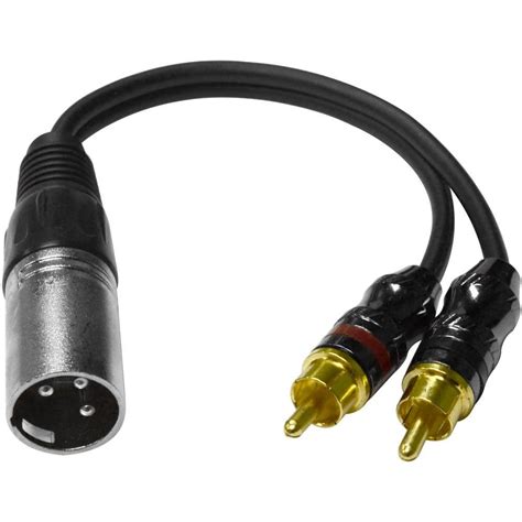 SA-Y6 | 6 Inch Splitter Cable | 1 XLR Male to 2 RCA Male | Y Cable ...
