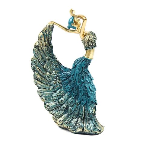 Resin Dancing Figurine Peacock Sculpture Abstract Art Statue Homes ...