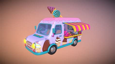 Stylized Ice Cream Truck Buy Royalty Free 3d Model By Wingstech 3d