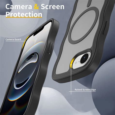 For iPhone 16e Skin Feel Wave Texture MagSafe Phone Case (Black