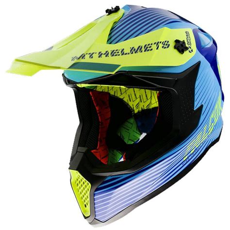 Capacete MT Falcon System Azul Loja Motocross Equipamentos e Peças