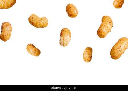 Puffed Corn Peanuts Snacks Isolated On White Background Stock Photo Alamy