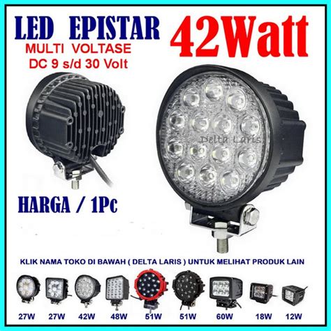 Jual Lampu Sorot LED Mobil Motor 42 Watt 42w Lampu Tembak 12v 12 Volt