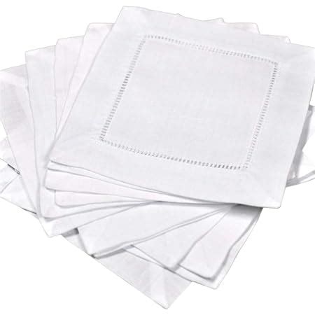 White Linen Cocktail Napkin 6 X6 Set Of 50 Linen Cloth Napkin Coasters