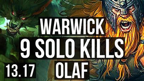 Warwick Vs Olaf Top Solo Kills Godlike Games Euw