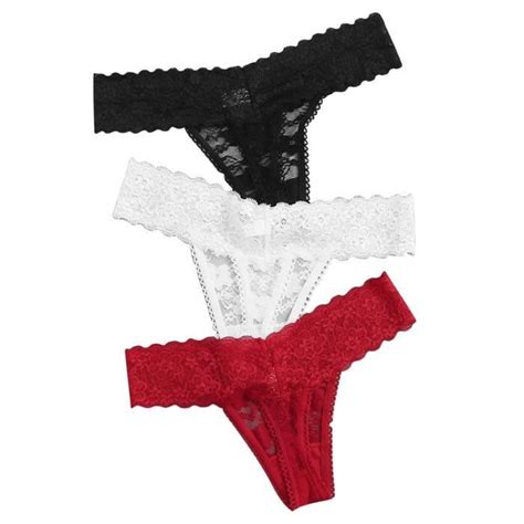 3PCS Lingerie Sexy Dentelle Ouverte String Culotte G Pantalon Lingerie