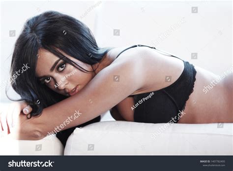 Beautiful Sensual Woman Posing Black Lingerie Stock Photo Shutterstock