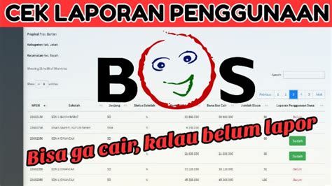 CARA CEK LAPORAN PENGGUNAAN DANA BOS ONLINE SUDAH LAPOR ATAU BELUM