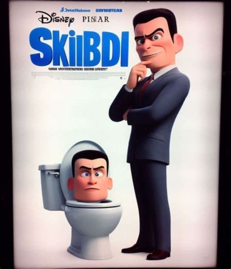 The Movie Poster For Disney Pixar S Skiibdi Is Shown In Front Of A Toilet