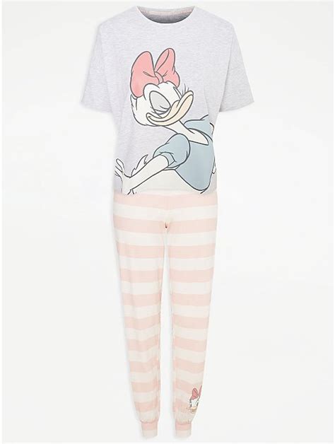 Disney Daisy Duck Pink Striped Pyjamas Women George At Asda