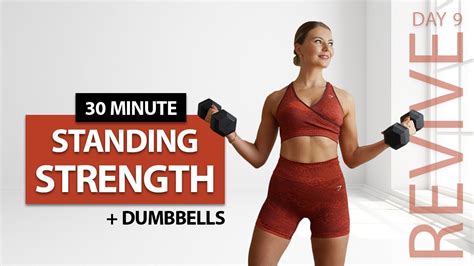 30 Min Stading Dumbbell Workout Full Body No Repeat Youtube