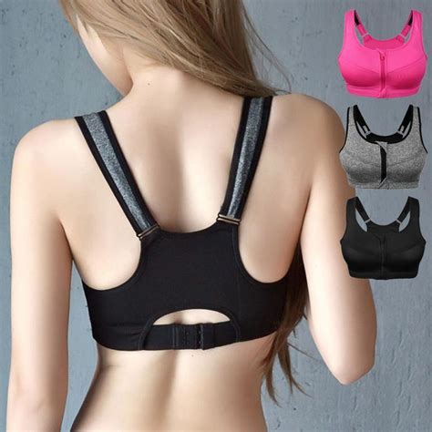 2xl 3xl 4xl 5xl Plus Size Sports Bras Women Zipper Push Up Sport Bras