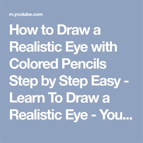 How To Draw A Realistic Eye With Colored Pencils Step By Step Easy