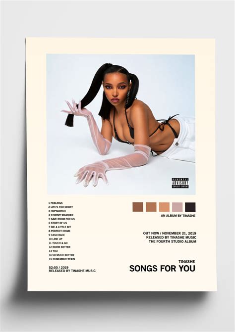 Tinashe 'Songs For You' Album Art Tracklist Poster – The Indie Planet