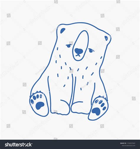 Sad Adorable Baby Polar Bear Hand Stock Vector (Royalty Free ...