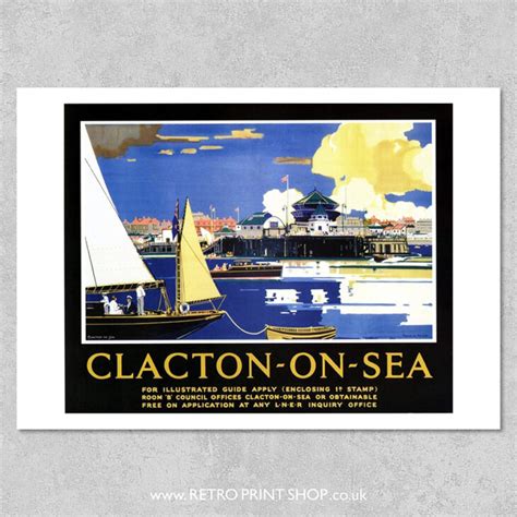 Lner Clacton On Sea Poster Vintage Railway Posters Retro Print Shop