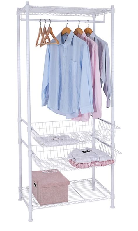 Wire Clothes Rack With Baskets Garment Rack And Clothes Rack Price