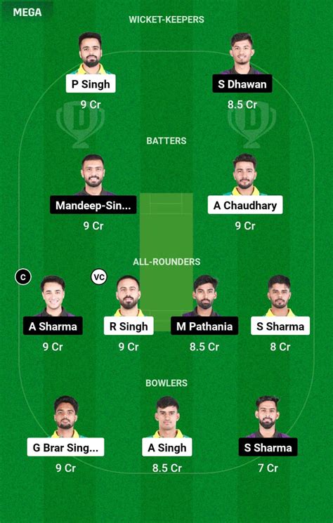 TDS Vs AKK Dream11 Prognose Halbfinale 1 Top Fantasy Tipps