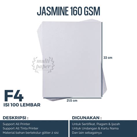 Jual Kertas Bunga Jasmine Isi 100 Lembar Kertas Jasmine F4 Undangan