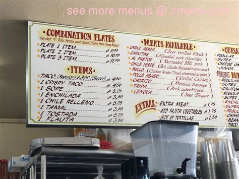 Online Menu Of Taqueria Murphys Restaurant Murphys California 95247