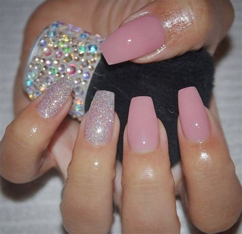 Cute Short Coffin Acrylic Nails With Diamonds 24pcs Acrylic False