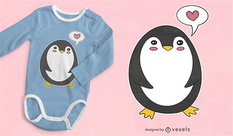 Descarga Vector De Diseño De Camiseta De Personaje De Pingüino Lindo