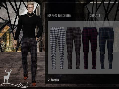 DanSimsFantasy S DSF PANTS BLACK NUBBLA In 2024 Sims 4 Male Clothes