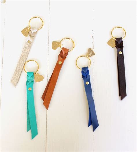 Braided Leather Key Ring Leather Keyring Leather Jewelry Diy