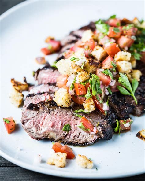 Grilled Flank Steak With A Bright And Refreshing Breadcrumb Salsa