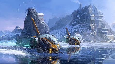 HD Wallpaper Artwork Science Fiction Spaceship Ice Concept Art