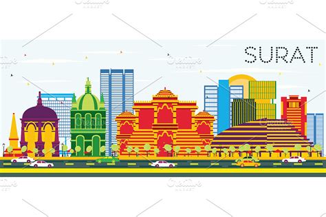 Surat Skyline ~ Illustrations ~ Creative Market