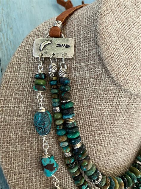 Hubei Turquoise Necklace Turquoise Lovers Gift Artisan Silver