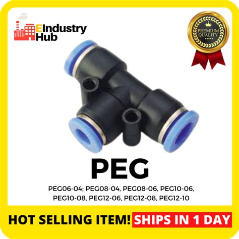 PEG Pneumatic Tee Reducer Air Fitting Reducing Tee Connector Push In