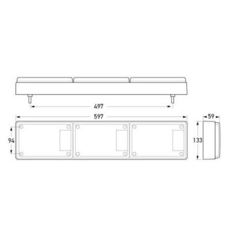 Hella Jumbo S LED Triple Module Stop Rear Position Rear Direction