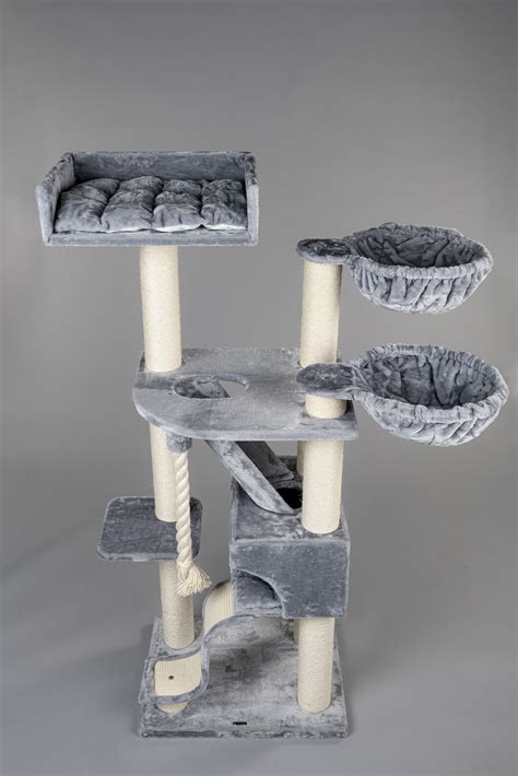 Cat Tree Kilimandjaro De Luxe Plus Light Grey Cattreeking Co Uk