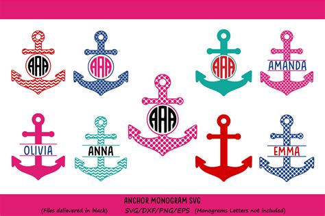 Anchor Svg Anchor Monogram Svg Monogram Frames Cut Files Vinyl Cutters Nautical Monogram