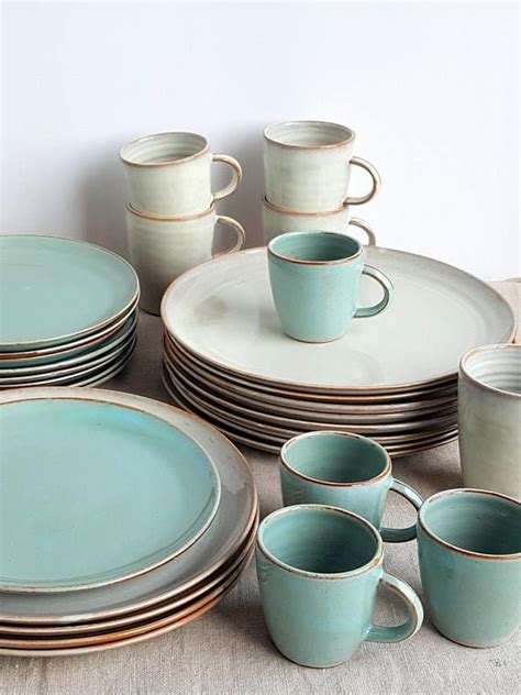 Pieces Mix And Match Fine Ceramic Dinnerware Set A Unique Rustic