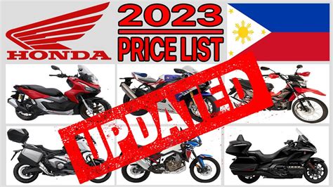 Honda Motorcycle Price List In The Philippines Updated Youtube