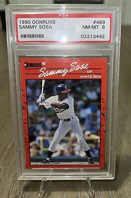 1990 Donruss Sammy Sosa Rookie ERROR CARD 489 PSA NM MT 8 EBay